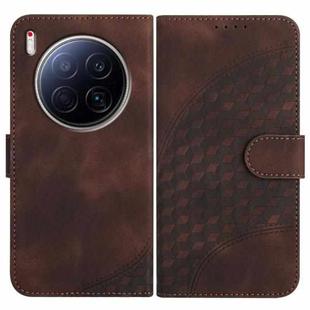 For Tecno Camon 40 Premier Elephant Head Embossed Phone Leather Case with Lanyard(Coffee)