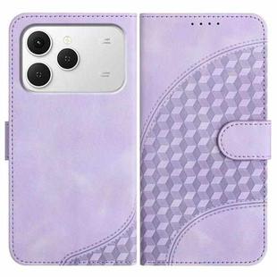 For Tecno Spark 40 4G Elephant Head Embossed Phone Leather Case with Lanyard(Light Purple)