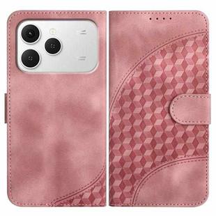 For Tecno Spark 40 4G Elephant Head Embossed Phone Leather Case with Lanyard(Pink)