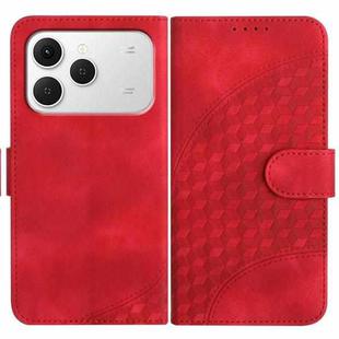 For Tecno Spark 40 4G Elephant Head Embossed Phone Leather Case with Lanyard(Red)