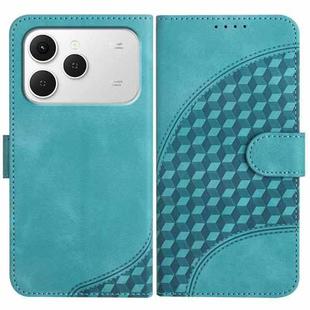 For Tecno Spark 40 4G Elephant Head Embossed Phone Leather Case with Lanyard(Light Blue)