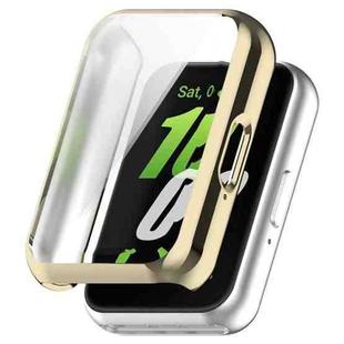 For Samsung Galaxy Fit 3 Full Coverage TPU Electroplated Watch Protective Case(Light Gold)