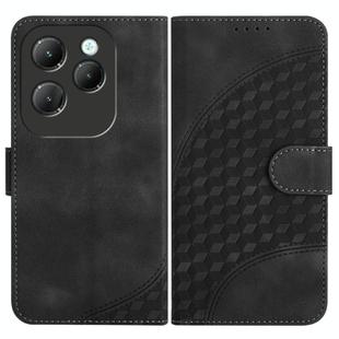 For Infinix Hot 40 YX0060 Elephant Head Embossed Phone Leather Case with Lanyard(Black)