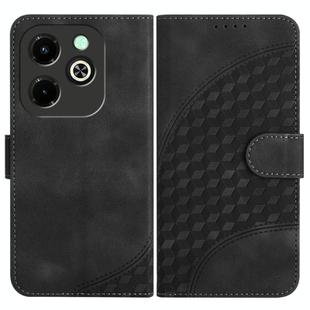 For Infinix Hot 40i YX0060 Elephant Head Embossed Phone Leather Case with Lanyard(Black)