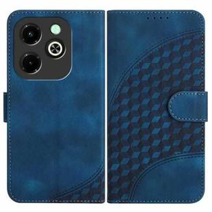 For Infinix Hot 40i YX0060 Elephant Head Embossed Phone Leather Case with Lanyard(Royal Blue)