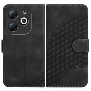 For Infinix Smart 8 YX0060 Elephant Head Embossed Phone Leather Case with Lanyard(Black)