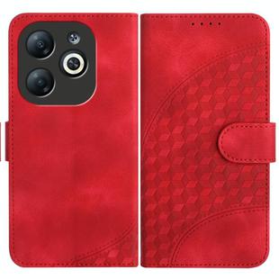 For Infinix Smart 8 YX0060 Elephant Head Embossed Phone Leather Case with Lanyard(Red)