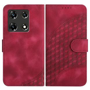 For Infinix Note 30 Pro YX0060 Elephant Head Embossed Phone Leather Case with Lanyard(Rose Red)