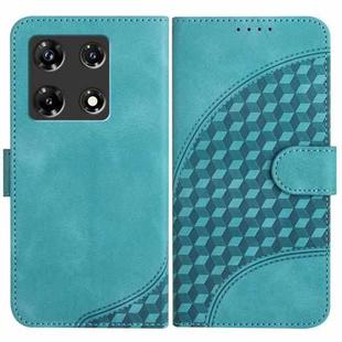 For Infinix Note 30 Pro YX0060 Elephant Head Embossed Phone Leather Case with Lanyard(Light Blue)