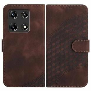 For Infinix Note 30 Pro YX0060 Elephant Head Embossed Phone Leather Case with Lanyard(Coffee)