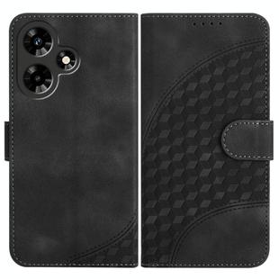 For Infinix Hot 30 YX0060 Elephant Head Embossed Phone Leather Case with Lanyard(Black)