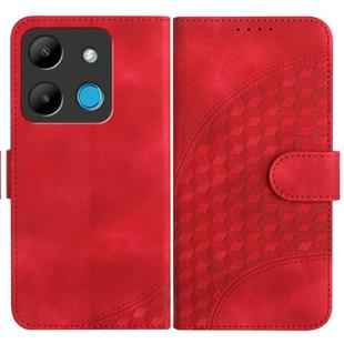 For Infinix Smart 7 YX0060 Elephant Head Embossed Phone Leather Case with Lanyard(Red)