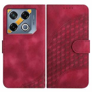 For Infinix GT 20 Pro YX0060 Elephant Head Embossed Phone Leather Case with Lanyard(Rose Red)