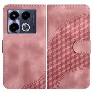 For Infinix Note 40 4G YX0060 Elephant Head Embossed Phone Leather Case with Lanyard(Pink)