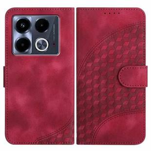For Infinix Note 40 4G YX0060 Elephant Head Embossed Phone Leather Case with Lanyard(Rose Red)