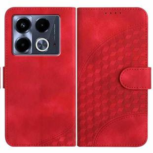 For Infinix Note 40 4G YX0060 Elephant Head Embossed Phone Leather Case with Lanyard(Red)