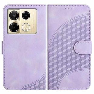 For Infinix Note 40 Pro 4G / 5G YX0060 Elephant Head Embossed Phone Leather Case with Lanyard(Light Purple)