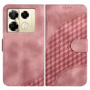 For Infinix Note 40 Pro 4G / 5G YX0060 Elephant Head Embossed Phone Leather Case with Lanyard(Pink)