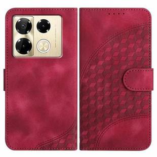 For Infinix Note 40 Pro 4G / 5G YX0060 Elephant Head Embossed Phone Leather Case with Lanyard(Rose Red)