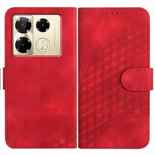 For Infinix Note 40 Pro 4G / 5G YX0060 Elephant Head Embossed Phone Leather Case with Lanyard(Red)