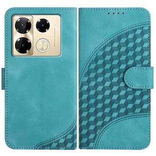 For Infinix Note 40 Pro 4G / 5G YX0060 Elephant Head Embossed Phone Leather Case with Lanyard(Light Blue)