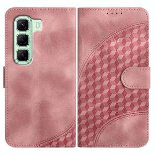 For Infinix Hot 50 4G YX0060 Elephant Head Embossed Phone Leather Case with Lanyard(Pink)