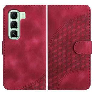 For Infinix Hot 50 4G YX0060 Elephant Head Embossed Phone Leather Case with Lanyard(Rose Red)