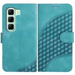 For Infinix Hot 50 4G YX0060 Elephant Head Embossed Phone Leather Case with Lanyard(Light Blue)