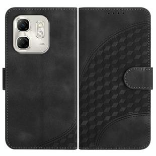 For Infinix Hot 50i / Smart 9 YX0060 Elephant Head Embossed Phone Leather Case with Lanyard(Black)