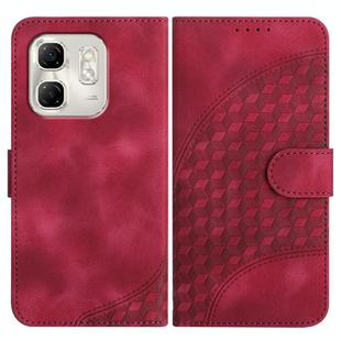 For Infinix Hot 50i / Smart 9 YX0060 Elephant Head Embossed Phone Leather Case with Lanyard(Rose Red)