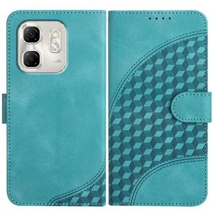 For Infinix Hot 50i / Smart 9 YX0060 Elephant Head Embossed Phone Leather Case with Lanyard(Light Blue)