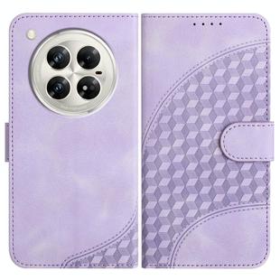 For Infinix Zero 40 4G / Zero 40 5G YX0060 Elephant Head Embossed Phone Leather Case with Lanyard(Light Purple)