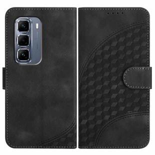 For Infinix Hot 50 Pro+ 4G Elephant Head Embossed Phone Leather Case with Lanyard(Black)