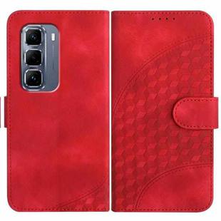 For Infinix Hot 50 Pro+ 4G Elephant Head Embossed Phone Leather Case with Lanyard(Red)