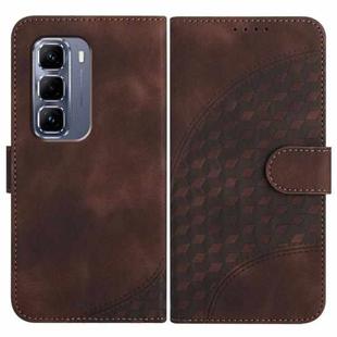 For Infinix Hot 50 Pro+ 4G Elephant Head Embossed Phone Leather Case with Lanyard(Coffee)