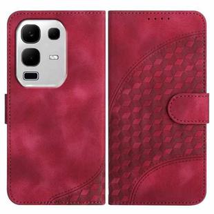 For Infinix Note 50s Elephant Head Embossed Phone Leather Case with Lanyard(Rose Red)