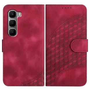 For Infinix Hot 60 5G / Hot 60i 4G Elephant Head Embossed Phone Leather Case with Lanyard(Rose Red)