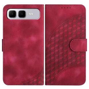 For Infinix Smart 10 Plus 4G Elephant Head Embossed Phone Leather Case with Lanyard(Rose Red)