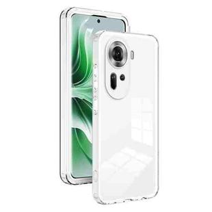 For OPPO Reno11 Global 3 in 1 Clear TPU Color PC Frame Phone Case(White)