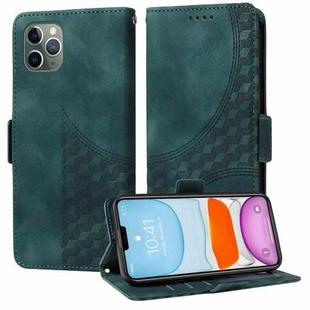 For iPhone 11 Pro Max Embossed Rhombus Starry Leather Phone Case(Green)