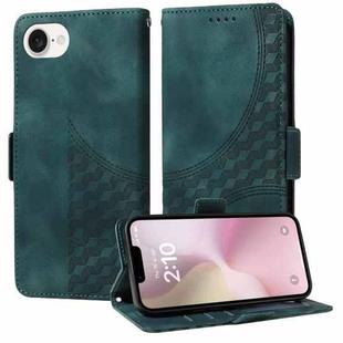 For iPhone SE 2024 Embossed Rhombus Starry Leather Phone Case(Green)