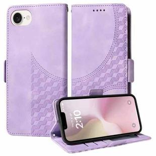 For iPhone SE 2024 Embossed Rhombus Starry Leather Phone Case(Purple)