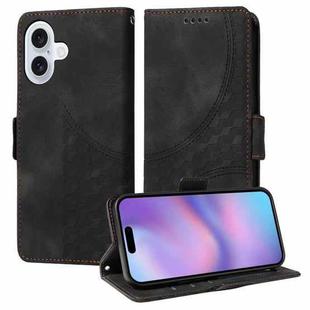 For iPhone 17 Embossed Rhombus Starry Leather Phone Case(Black)