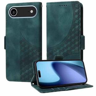 For iPhone 17 Air Embossed Rhombus Starry Leather Phone Case(Green)