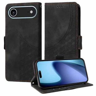 For iPhone 17 Air Embossed Rhombus Starry Leather Phone Case(Black)
