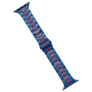 For Apple Watch SE 2023 44mm Stainless Steel Watch Band(Blue Red)