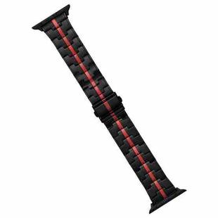 For Apple Watch Series 8 41mm Stainless Steel Watch Band(Black Red)