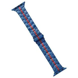 For Apple Watch SE 2022 44mm Stainless Steel Watch Band(Blue Red)