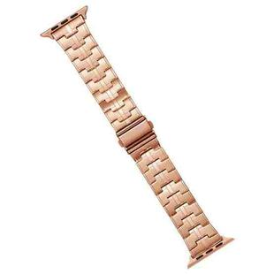 For Apple Watch Series 3 38mm Stainless Steel Watch Band(Rose Gold)