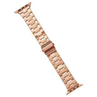 For Apple Watch Series 3 42mm Stainless Steel Watch Band(Rose Gold)